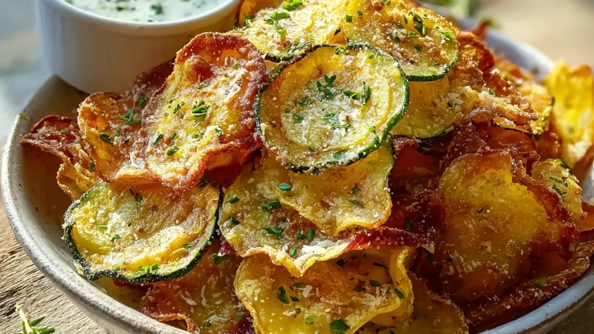 Crispy Healthy Air Fryer Parmesan Veggie Chips