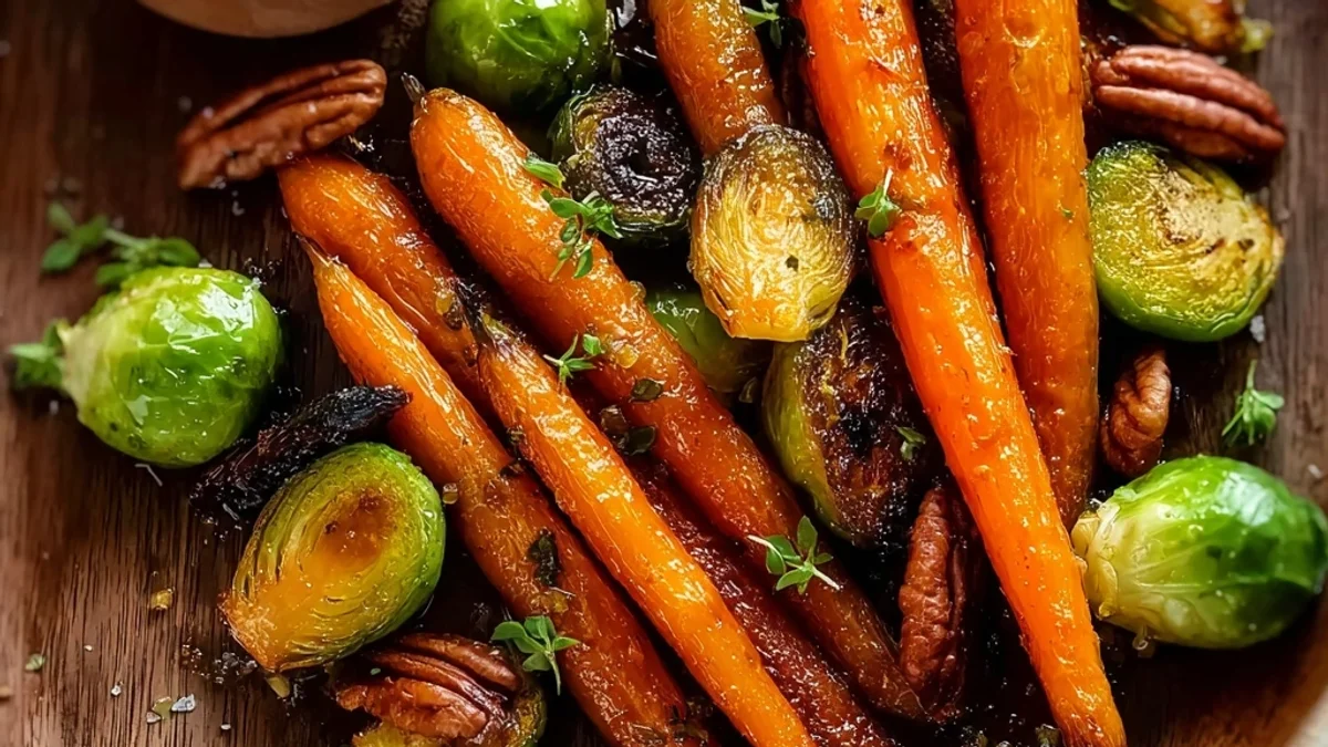 Crispy Maple Glazed Carrots & Brussel Sprouts: A Sweet Side
