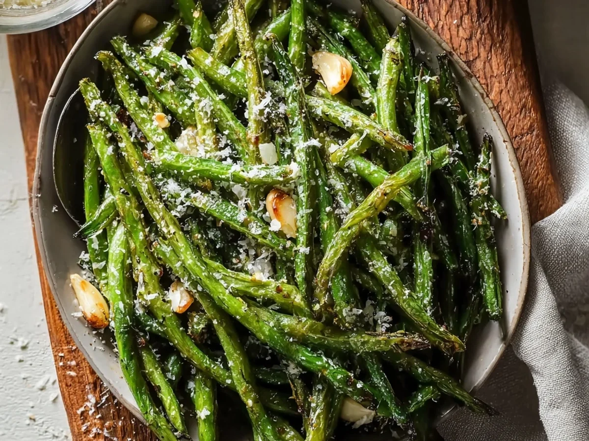 Crispy Roasted Green Beans with Garlic & Parmesan - Featured Image