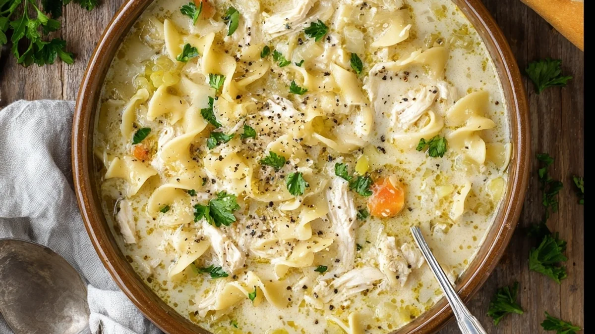 Crockpot Creamy Chicken Noodle Soup for Soulful Comfort