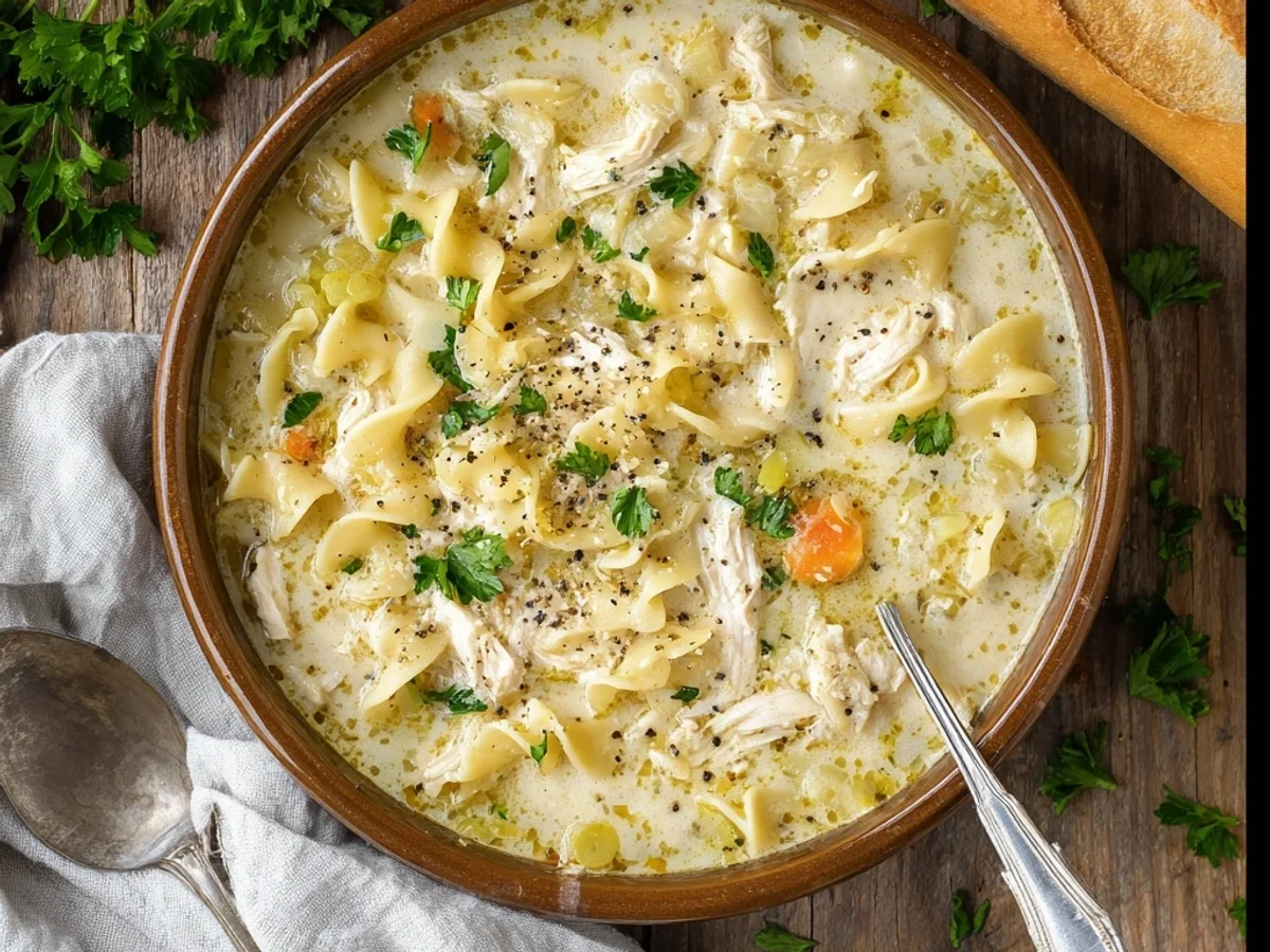 Crockpot Creamy Chicken Noodle Soup for Soulful Comfort - Featured Image