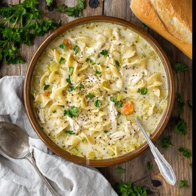 Crockpot Creamy Chicken Noodle Soup for Soulful Comfort