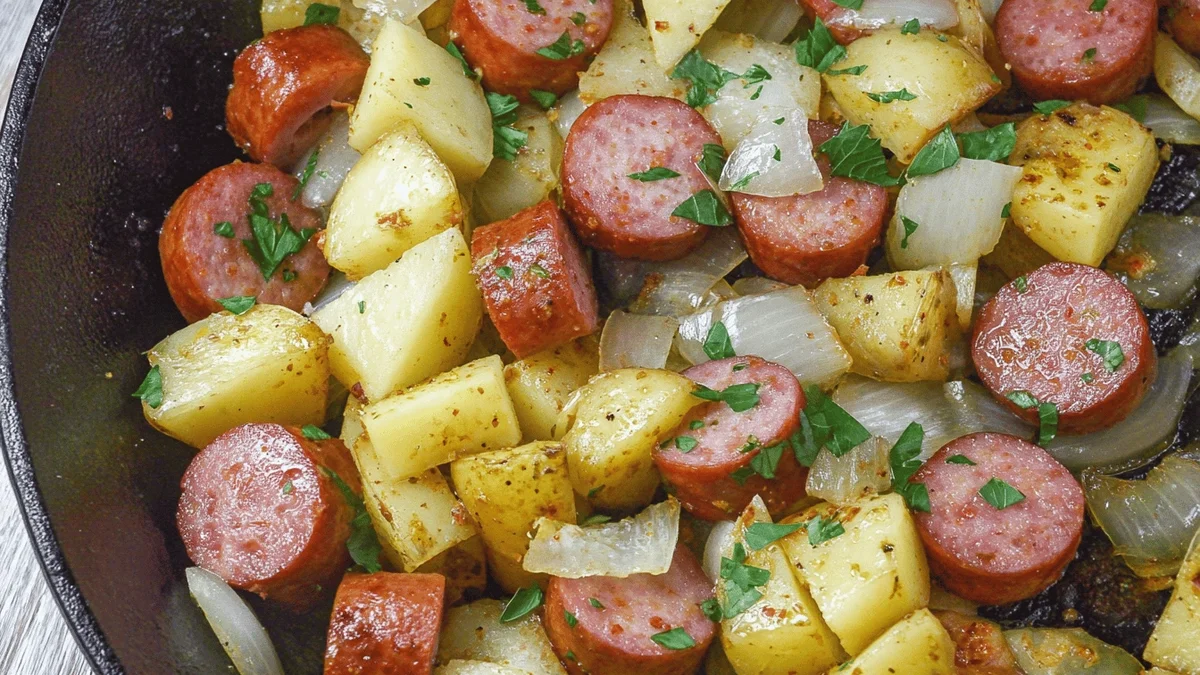 Easy Blackstone Sausage and Potatoes Recipe