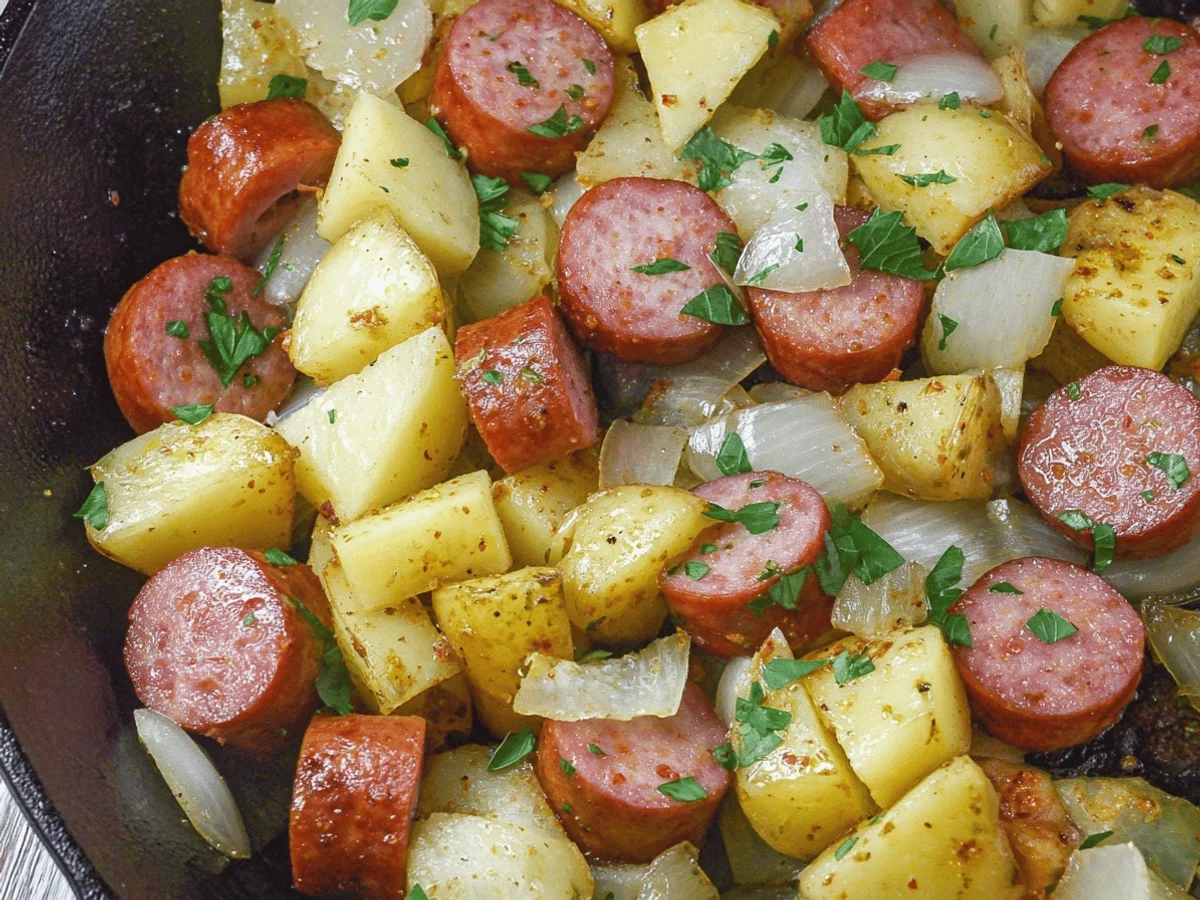 Easy Blackstone Sausage and Potatoes Recipe - Featured Image