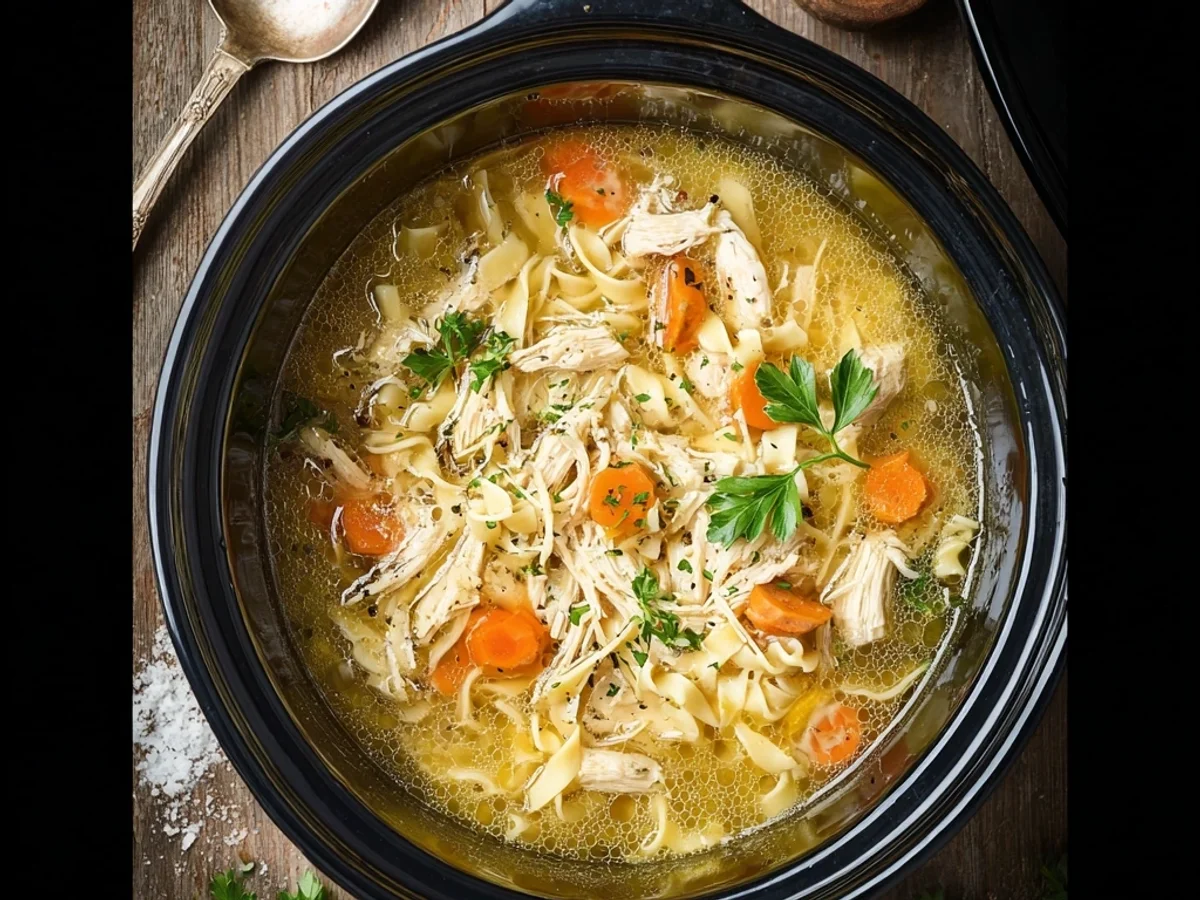 Easy Crockpot Chicken Noodle Soup: Tender & Hearty - Featured Image