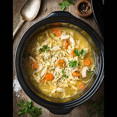 Easy Crockpot Chicken Noodle Soup: Tender & Hearty