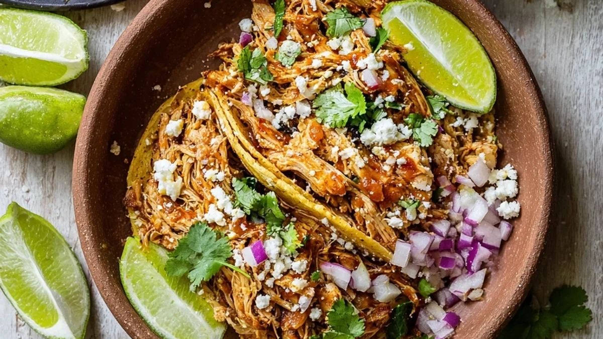 Easy Crockpot Chicken Tacos: Slow Cooked Shredded Goodness