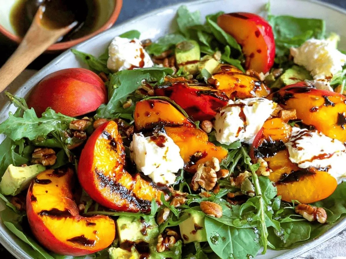 Easy Grilled Peach Salad Recipe - Featured Image