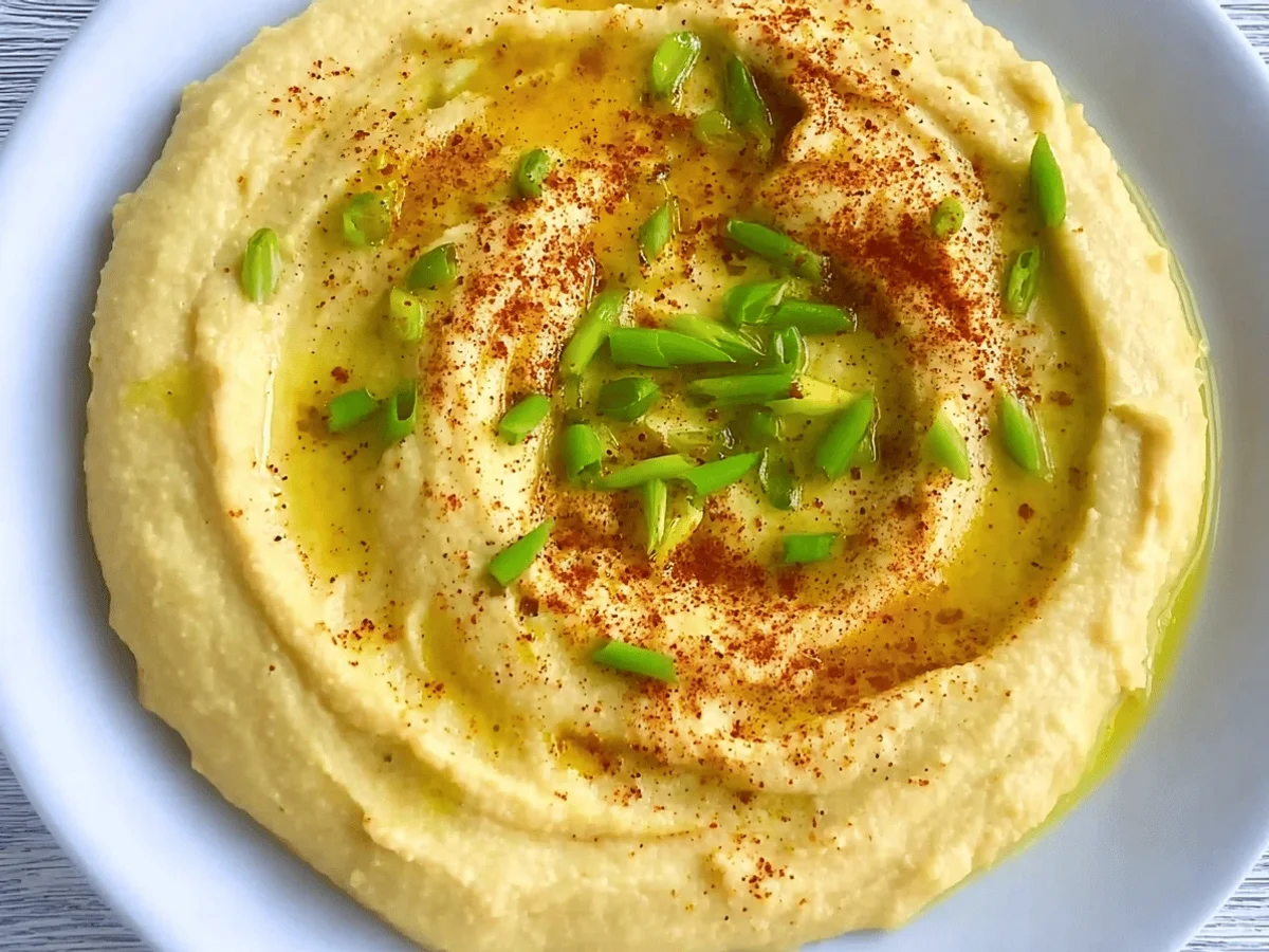 Easy Homemade Garlic Scapes Hummus Recipe - Featured Image