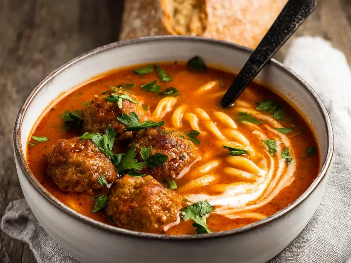 Easy Meatball Soup Recipe: A Hearty Homestyle Bowl - Featured Image