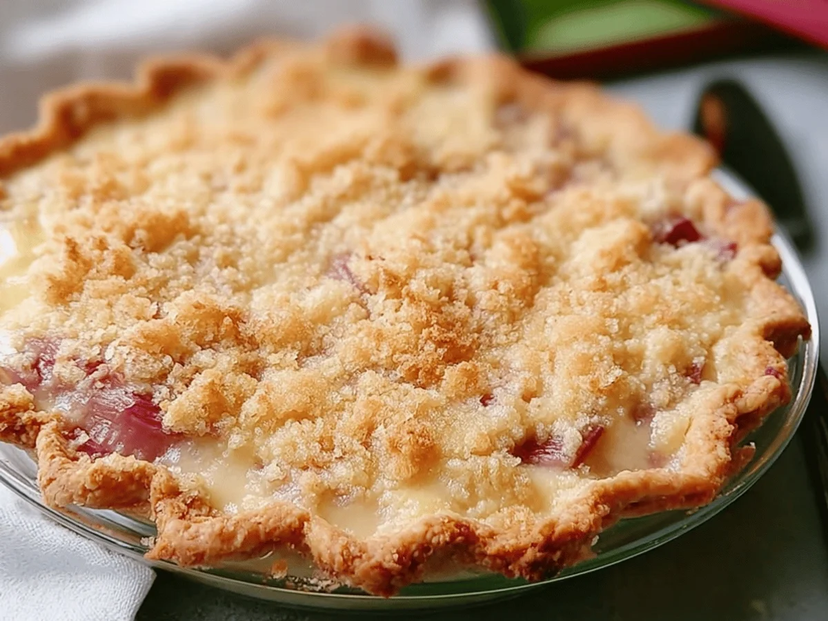 Easy Rhubarb Custard Pie Recipe - Featured Image