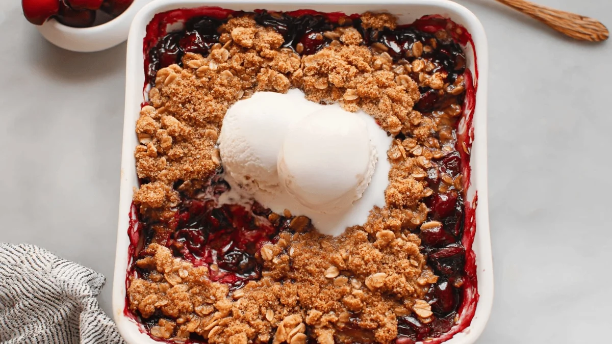 Easy Skillet Cherry Crisp
