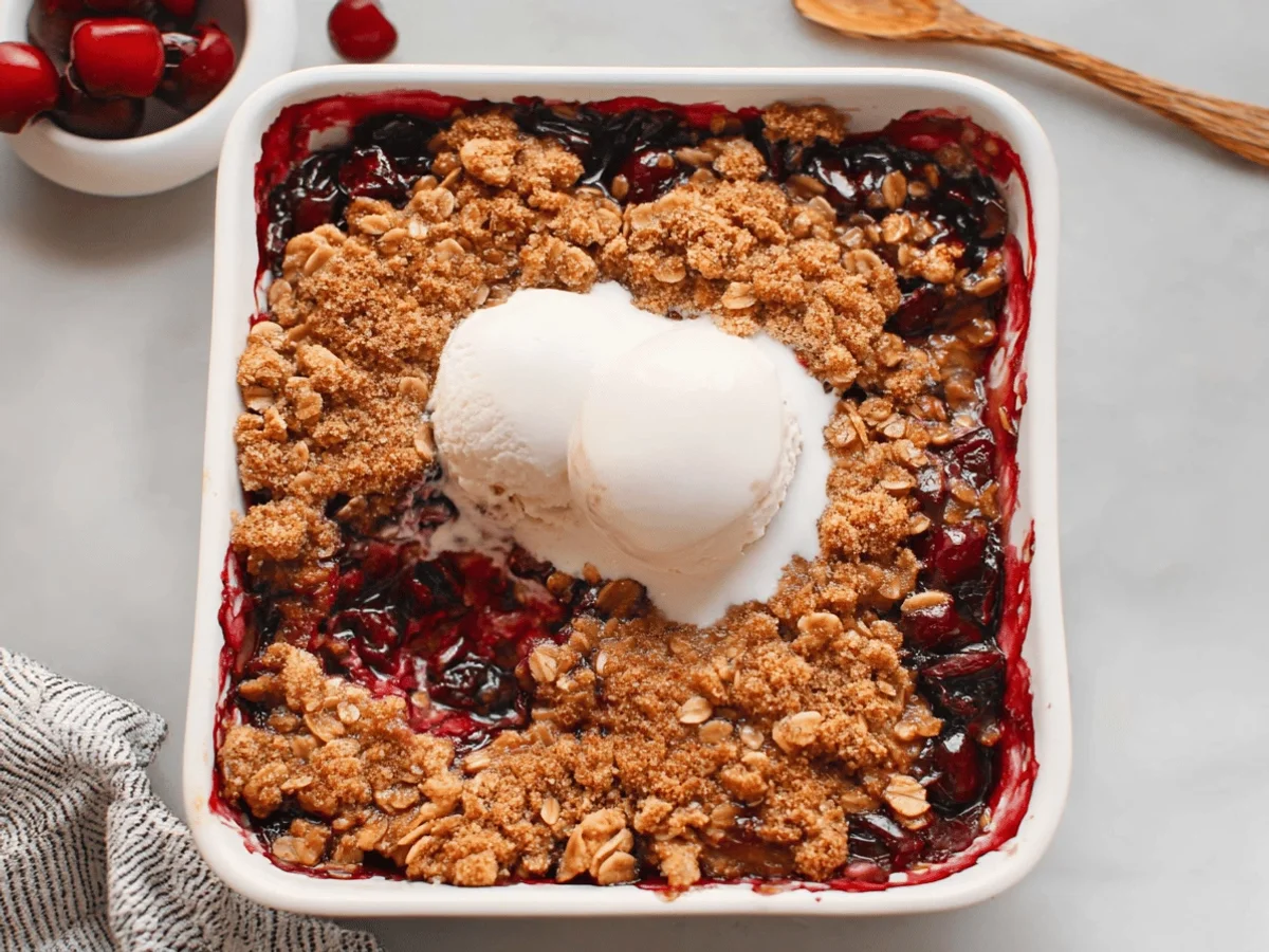 Easy Skillet Cherry Crisp - Featured Image