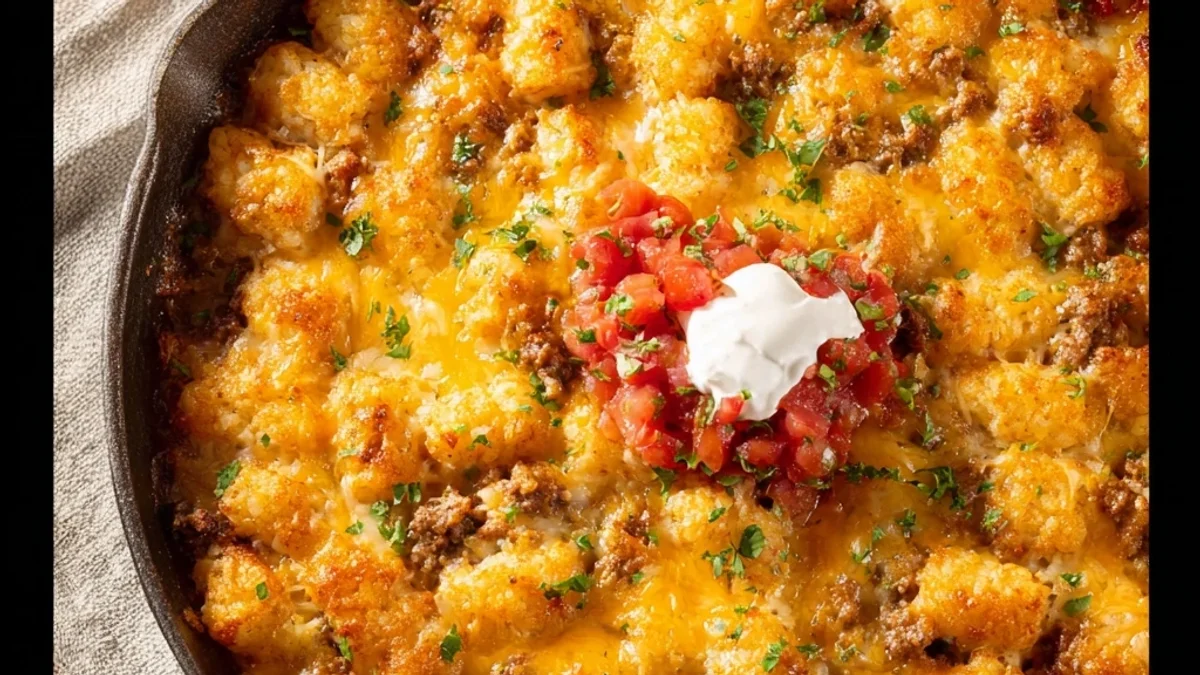 Easy Taco Tater Tot Casserole: Cheesy, Crispy Comfort