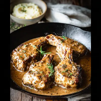 Flavorful Smothered Lamb Chops with Herb Gravy