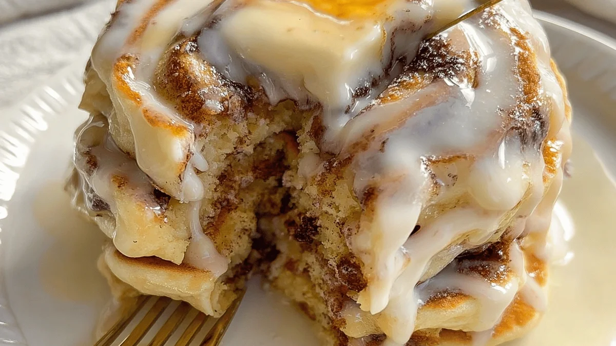 Fluffy Vegan Cinnamon Roll Pancakes Recipe