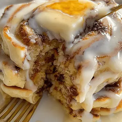 Fluffy Vegan Cinnamon Roll Pancakes Recipe