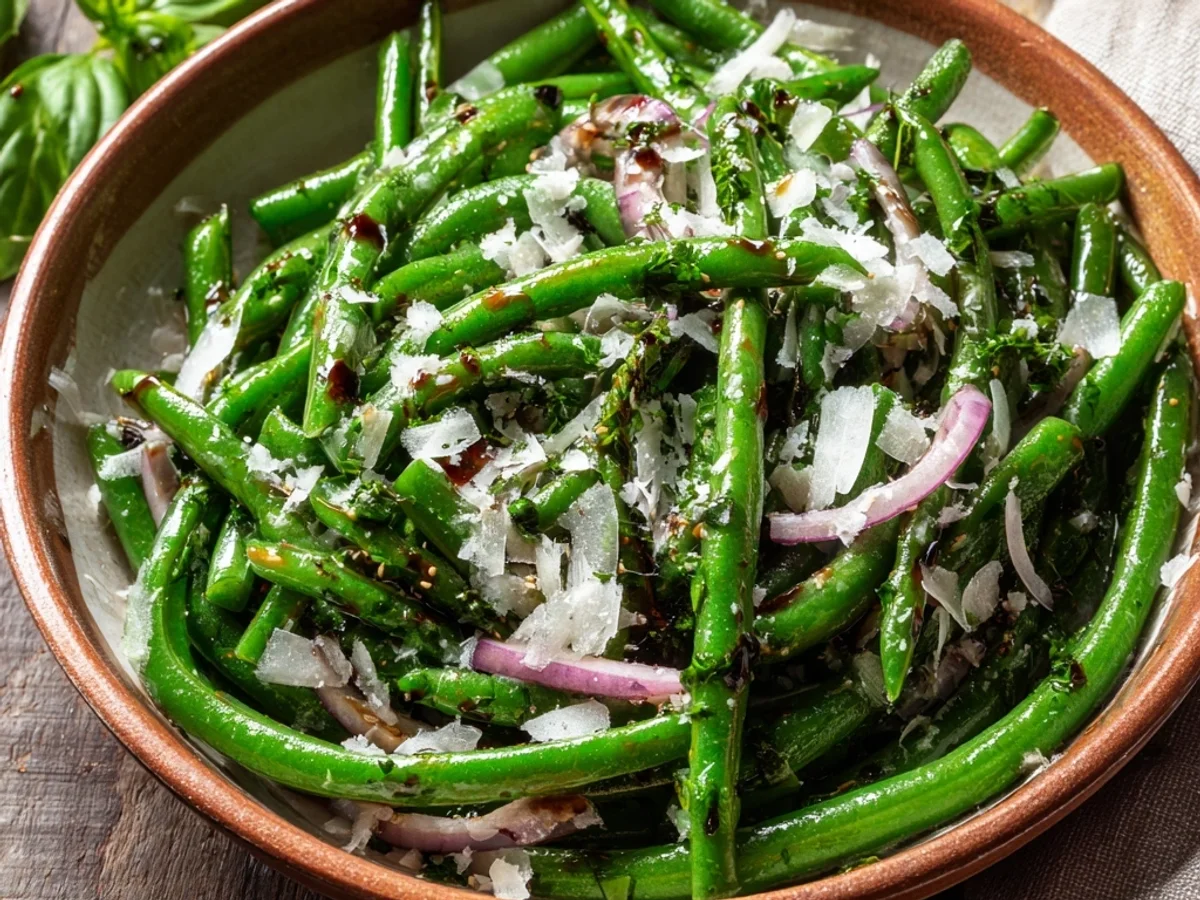 Fresh Basil Balsamic Green Bean Salad - Featured Image