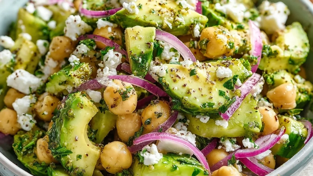 Fresh Chickpea Feta Avocado Salad: My Quick Summer Bowl