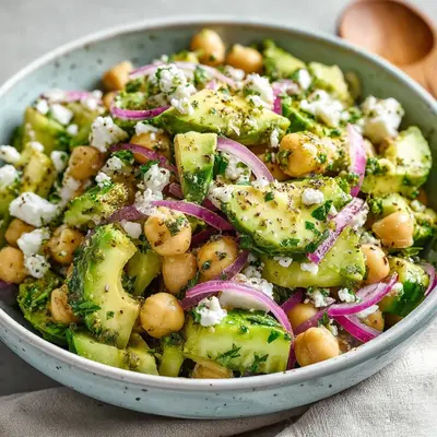 Fresh Chickpea Feta Avocado Salad: My Quick Summer Bowl
