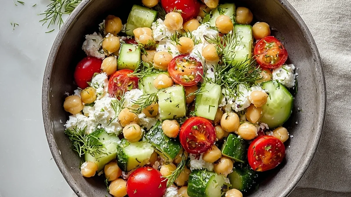 Fresh Cottage Cheese and Chickpeas Salad: Quick Lunch