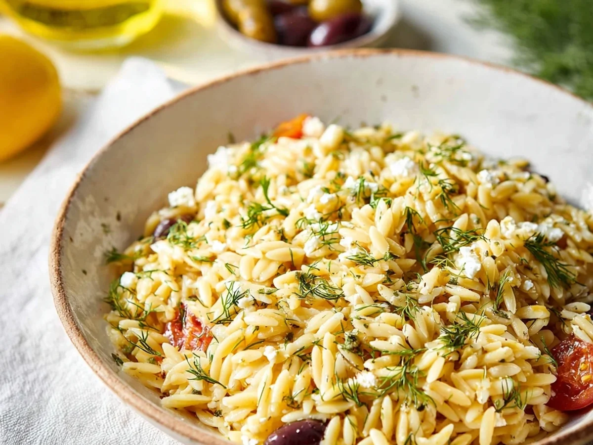 Fresh Greek Orzo Pasta: Simple Lemon Herb Dish - Featured Image