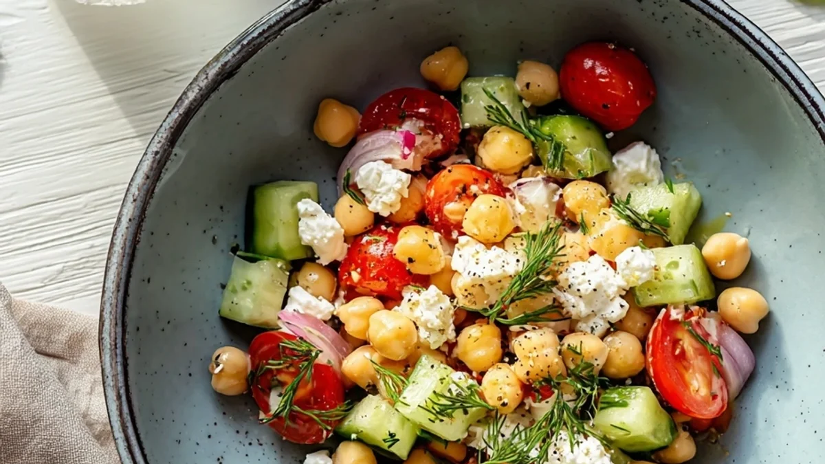 Fresh Healthy Cottage Cheese & Chickpeas Salad: Zesty Lunch
