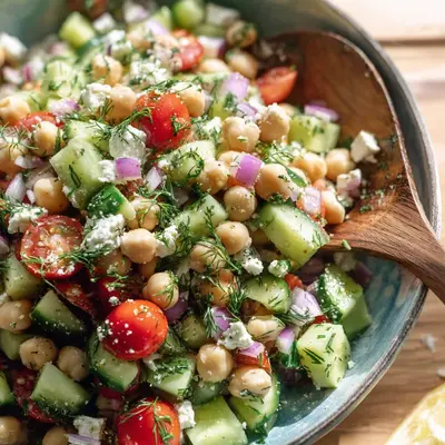 Fresh Mediterranean Chickpea Cucumber Salad