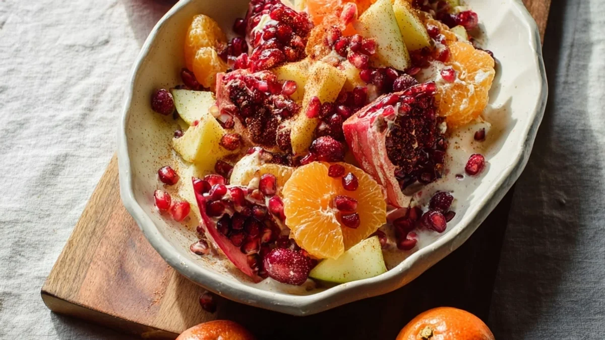 Fresh Winter Fruit Salad with Vanilla Dressing
