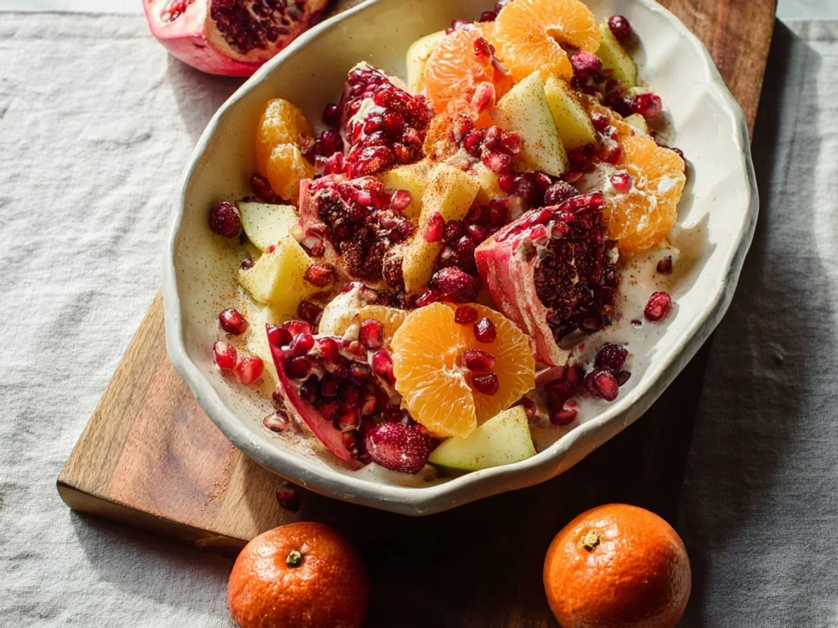 Fresh Winter Fruit Salad with Vanilla Dressing - Featured Image