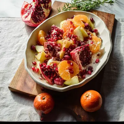 Fresh Winter Fruit Salad with Vanilla Dressing