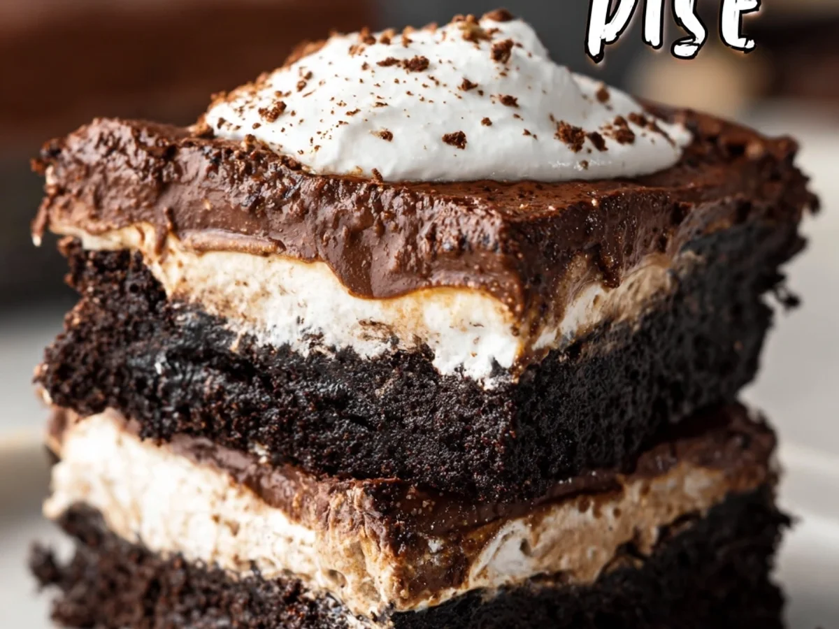 Fudge Brownie Mississippi Mud Pie with Creamy Chocolate - Featured Image