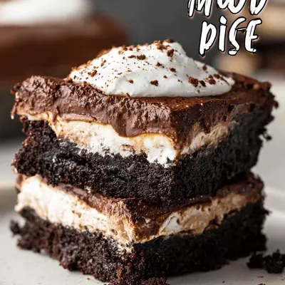 Fudge Brownie Mississippi Mud Pie with Creamy Chocolate