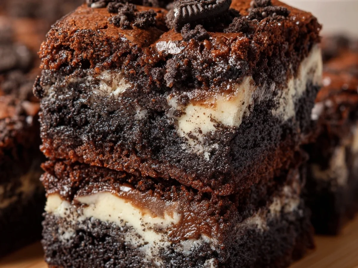 Fudgy Cookies and Cream Brownies Recipe - Featured Image