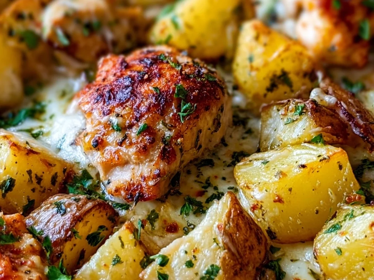 Garlic Parmesan Chicken and Potatoes: Sheet Pan Dinner - Featured Image