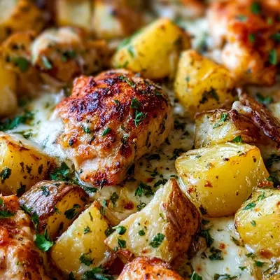 Garlic Parmesan Chicken and Potatoes: Sheet Pan Dinner