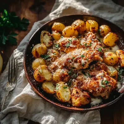 Garlic Parmesan Chicken & Potatoes: Crispy Roasted