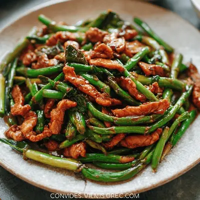 Garlic Scape Stir Fry Pork: Quick & Flavorful Dinner