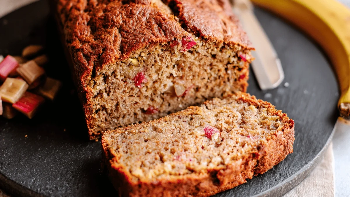 Healthy Rhubarb Banana Bread Recipe