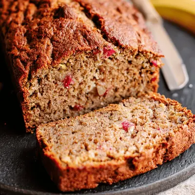 Healthy Rhubarb Banana Bread Recipe