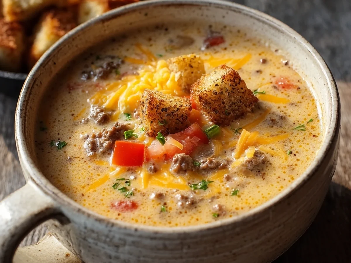 Hearty Cheeseburger Soup: Creamy & Satisfying - Featured Image