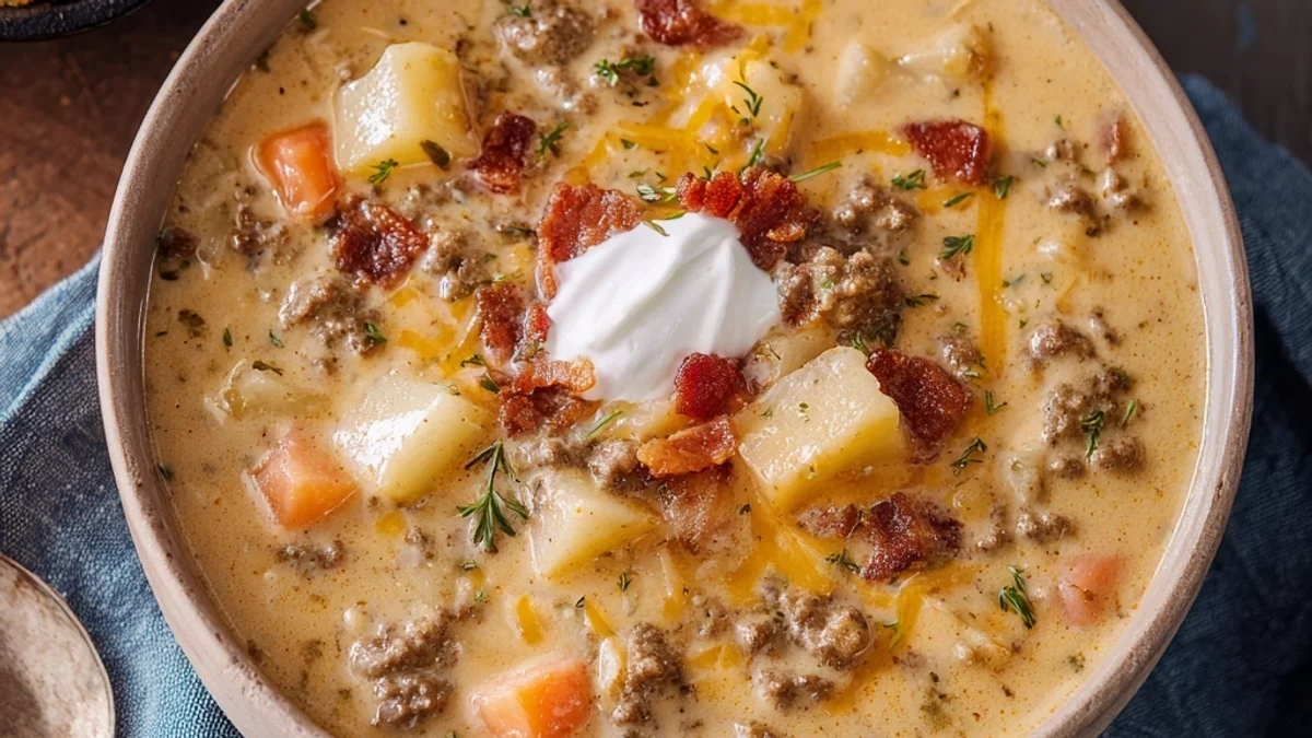 Hearty Cheeseburger Soup: Creamy, Savory & Quick
