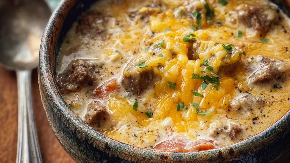Hearty Cheesy Beef Soup: Rich & Comforting Winter Meal