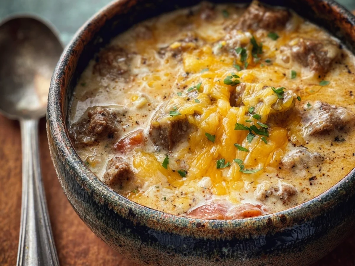 Hearty Cheesy Beef Soup: Rich & Comforting Winter Meal - Featured Image