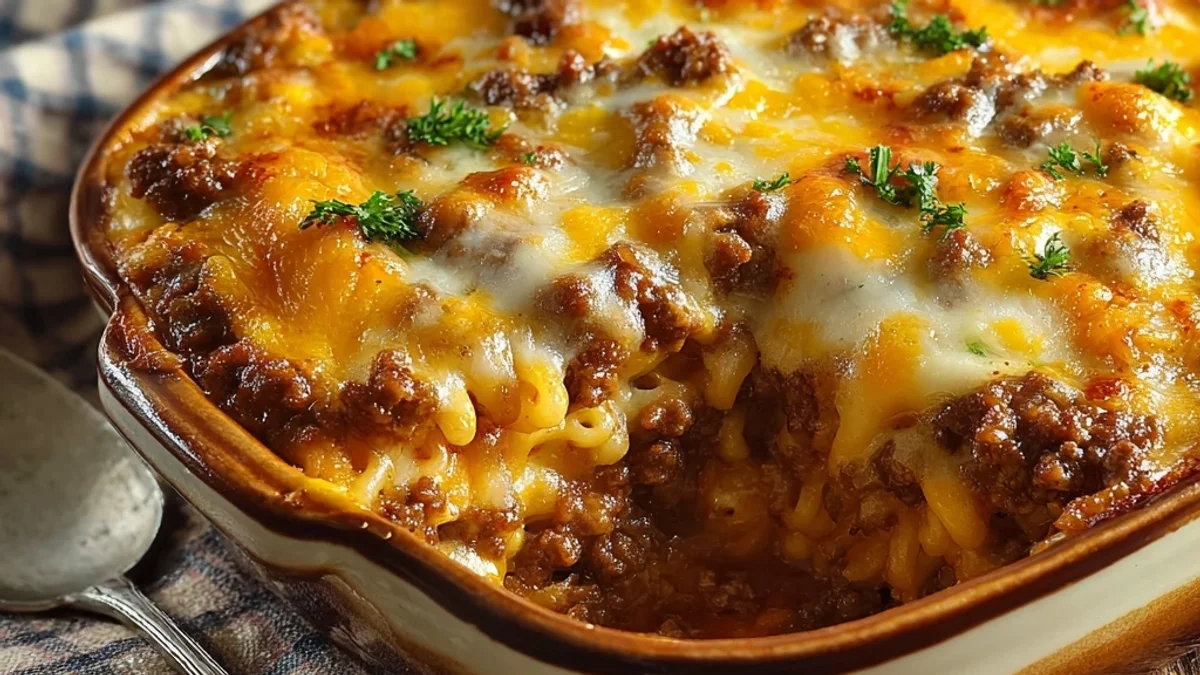 Hearty Cheesy Hamburger Casserole: Simple Weeknight Meal