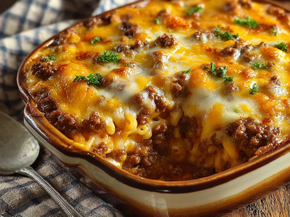 Hearty Cheesy Hamburger Casserole: Simple Weeknight Meal - Featured Image