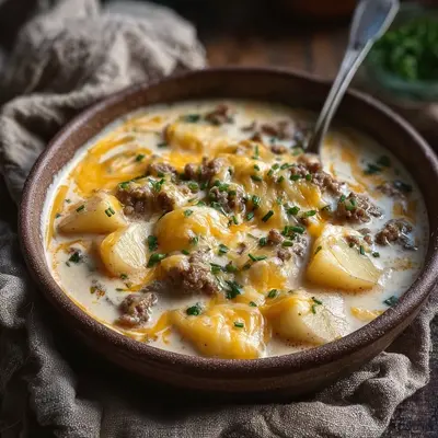 Hearty Cheesy Hamburger Potato Soup: Rich & Comforting