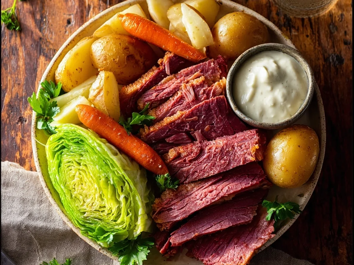 Hearty Classic Corned Beef & Cabbage with Horseradish - Featured Image