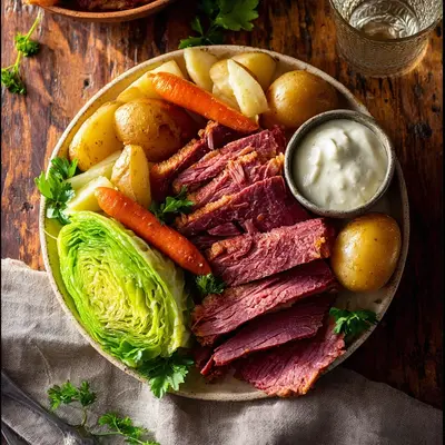 Hearty Classic Corned Beef & Cabbage with Horseradish