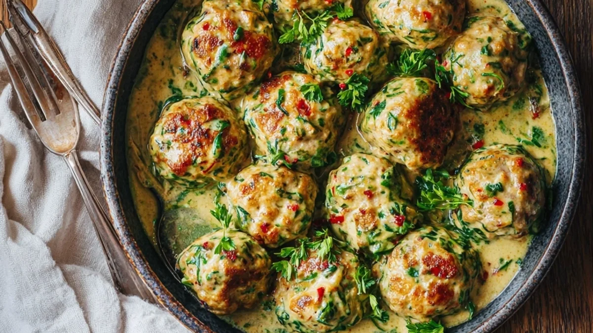 Hearty Creamy Spinach Turkey Meatballs for Weeknights